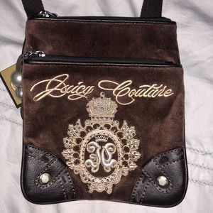 Juicy Couture Crossbody Brown Velvet Bag